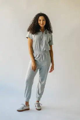 The Sullins Hooded Jumpsuit in Heather Grey