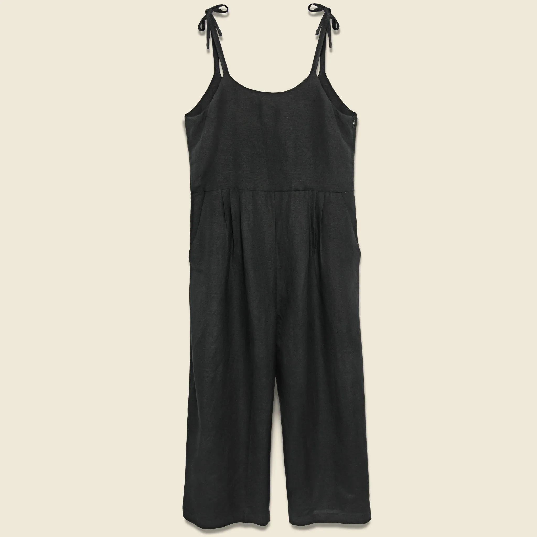 Tie Pant Suit - Black