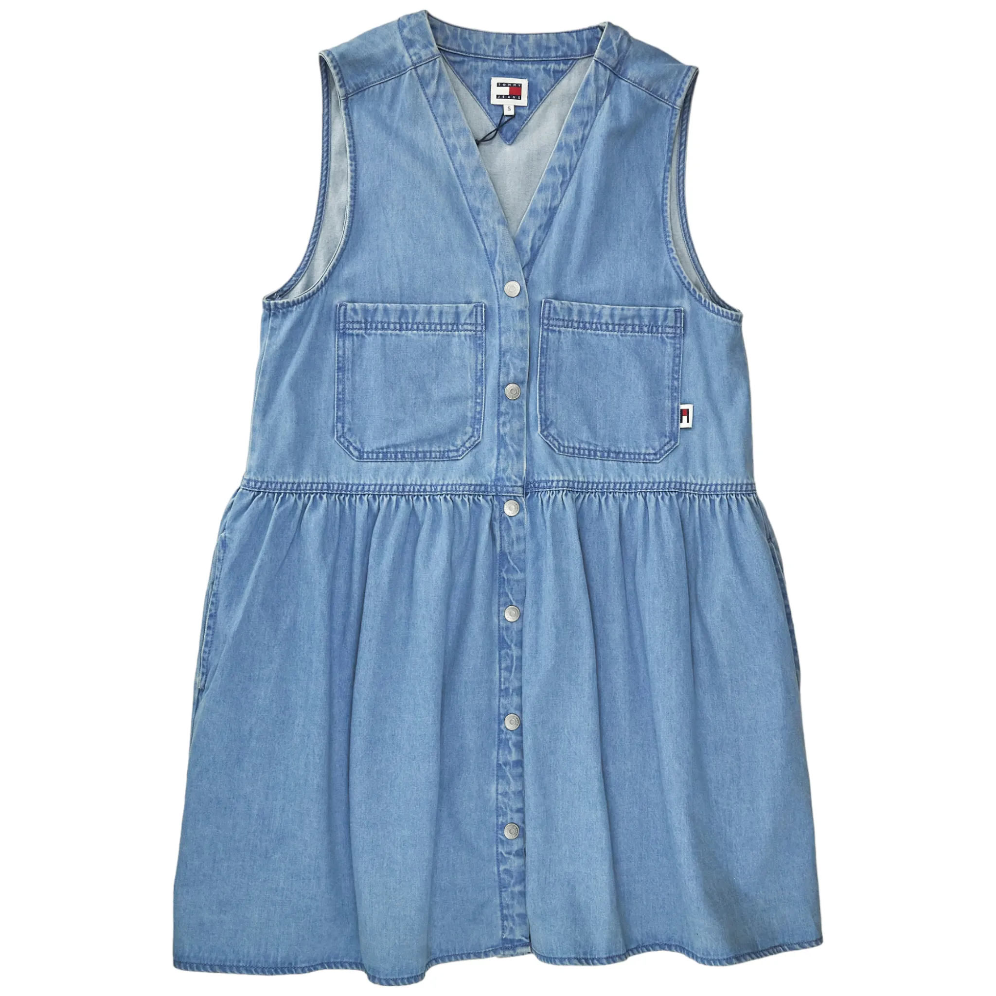 Tommy Jeans Blue Button Thru Denim Dress