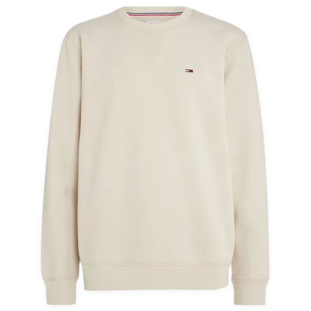 Tommy Jeans Regular Fleece Crew Neck Sweat - Newsprint