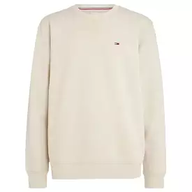 Tommy Jeans Regular Fleece Crew Neck Sweat - Newsprint