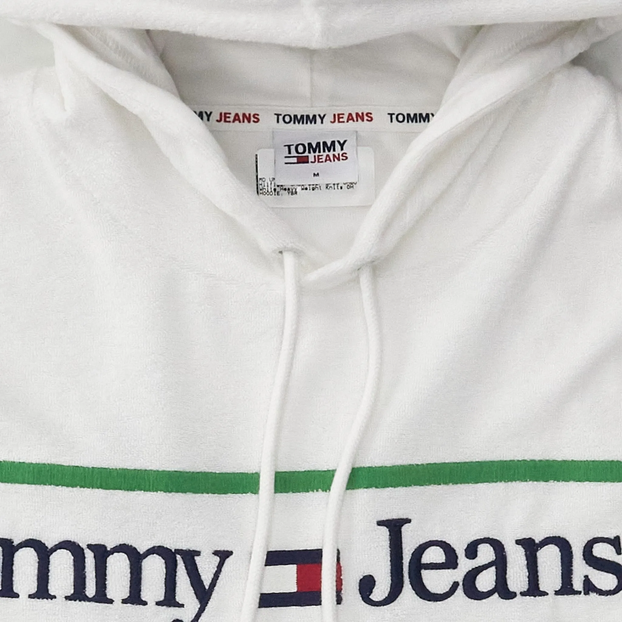 Tommy Jeans White Towelling Hoody