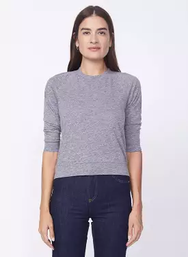 Triblend Sweatshirt Tee in Heather Grey