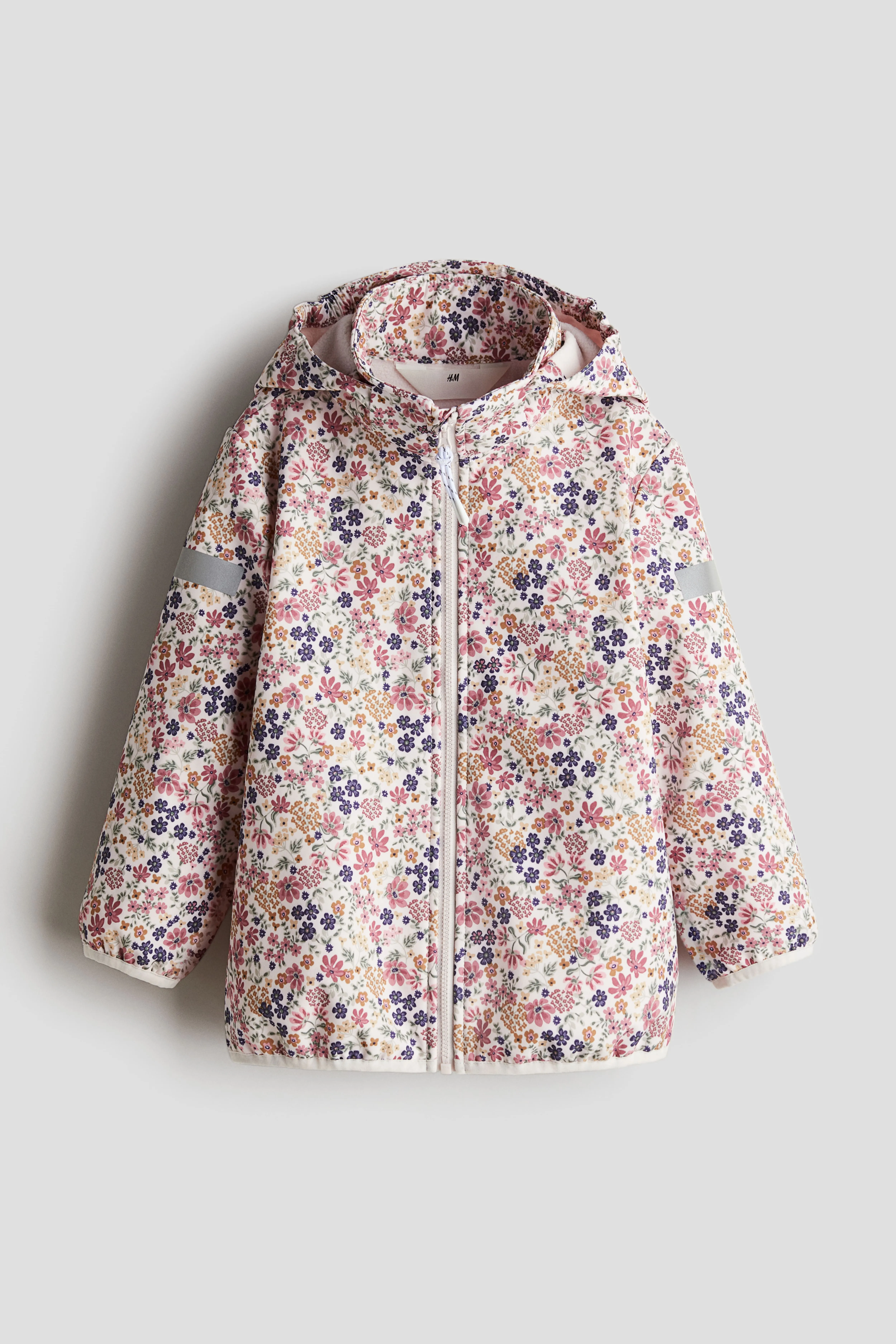 Water-resistant softshell jacket - Long sleeve - Regular length - Pink/Floral - Kids | H&M GB