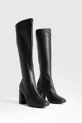 Wide Width Stretch Knee High Boots