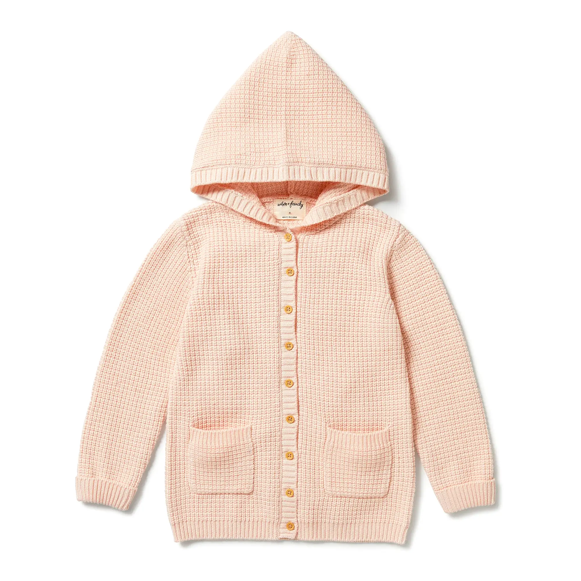 Wilson & Frenchy Knitted Button Jacket - Blush - Kids