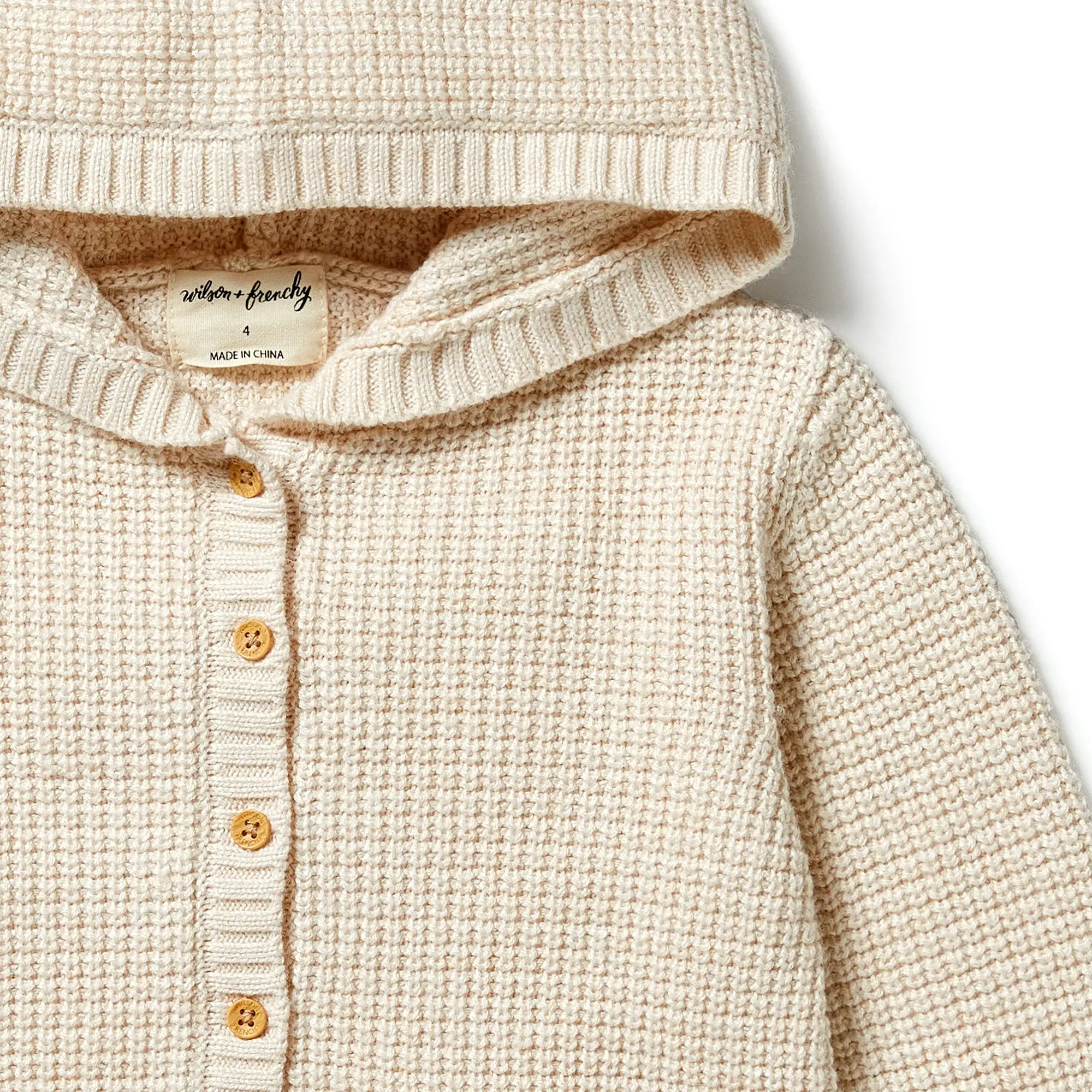 Wilson & Frenchy Knitted Button Jacket - Sand Melange - Kids