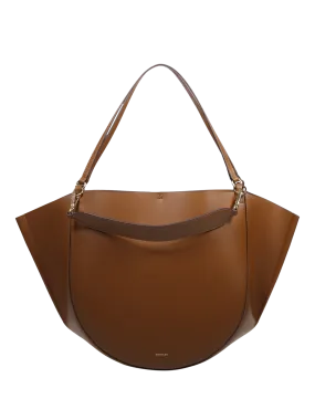 WOMAN WANDLER BROWN CALF LEATHER MIA TOTE BAG