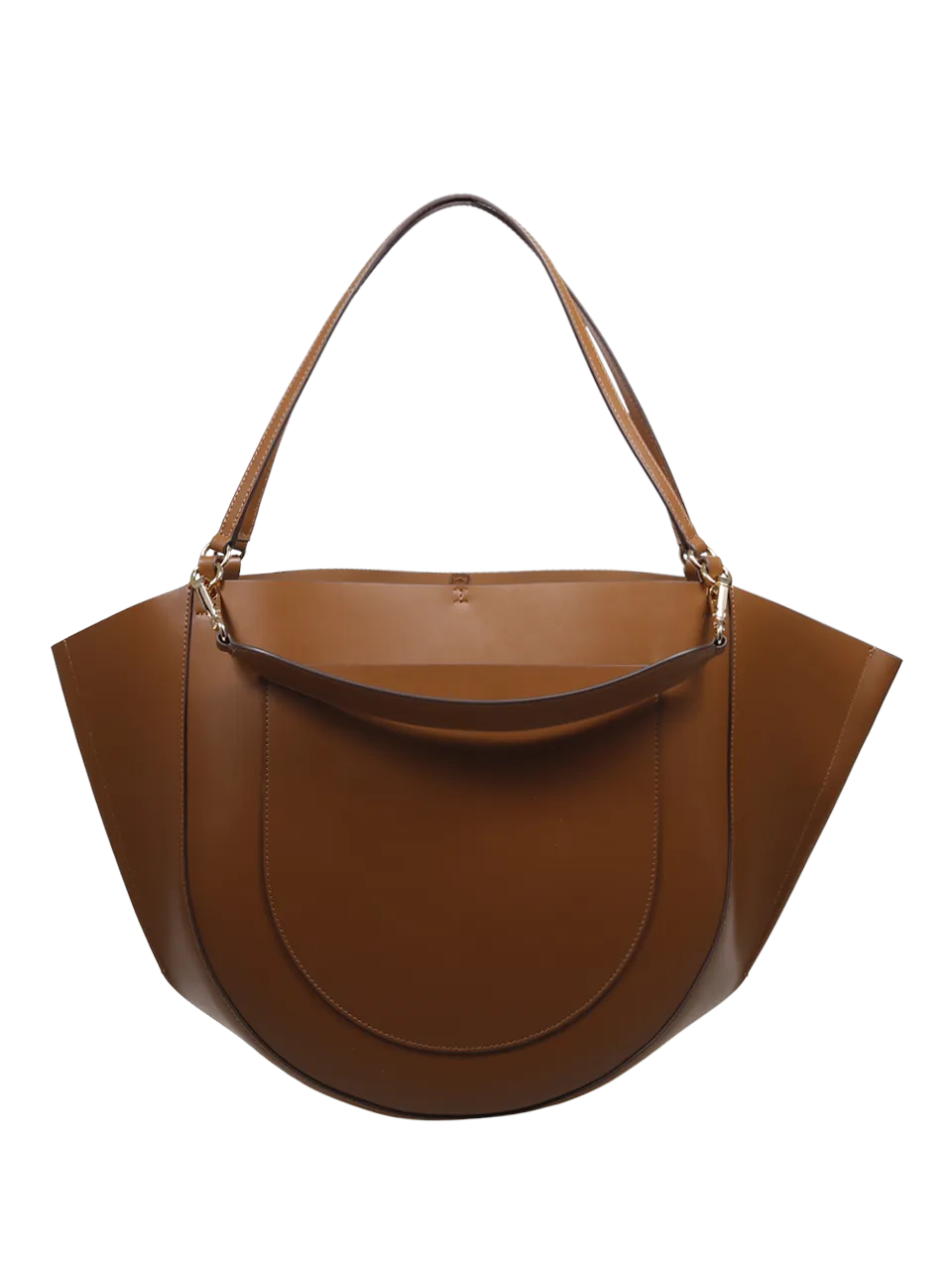 WOMAN WANDLER BROWN CALF LEATHER MIA TOTE BAG