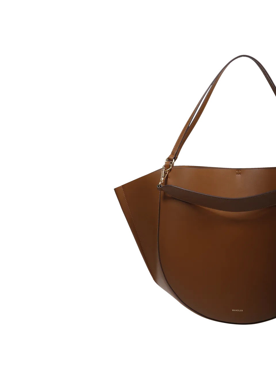 WOMAN WANDLER BROWN CALF LEATHER MIA TOTE BAG