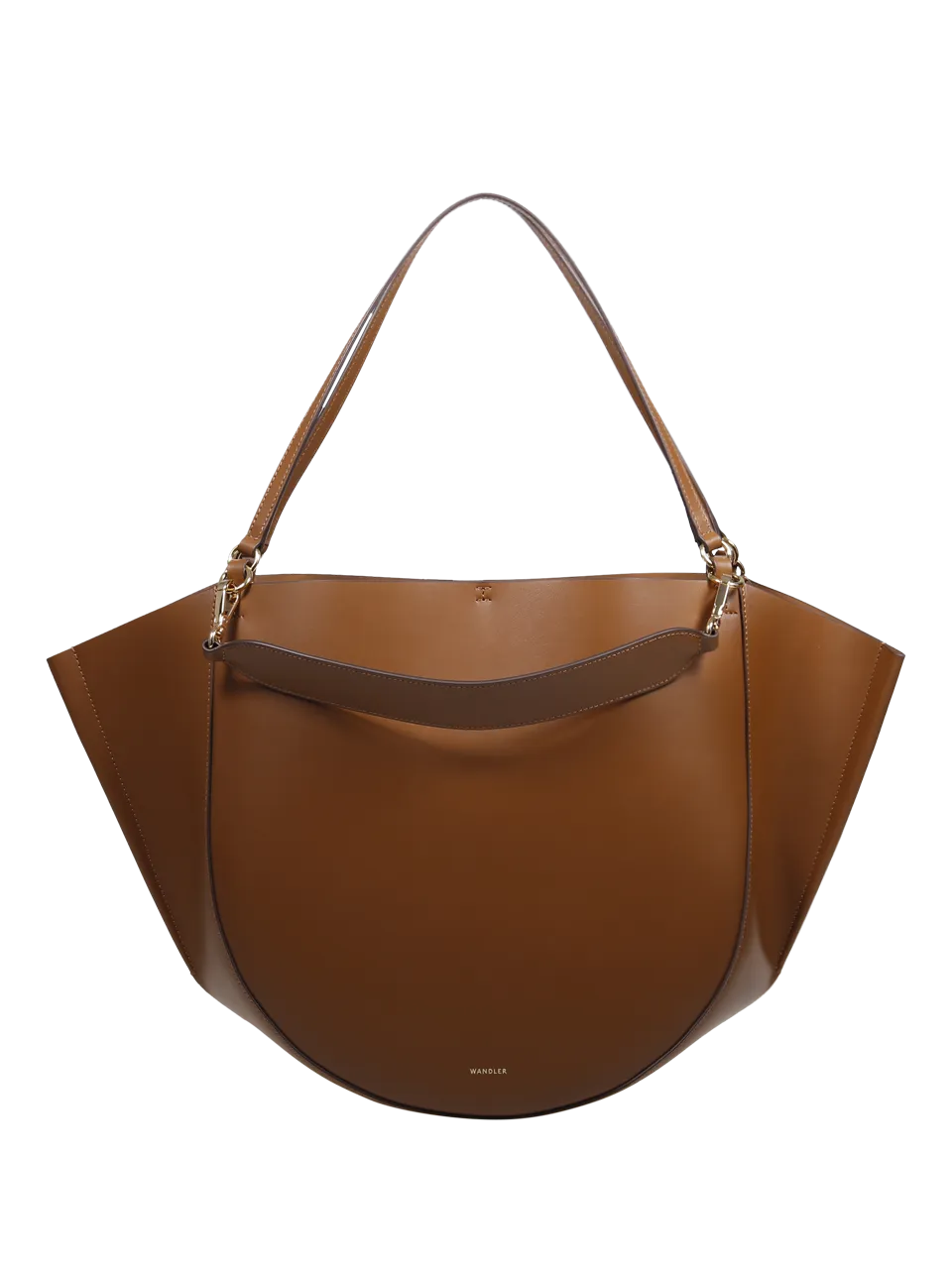 WOMAN WANDLER BROWN CALF LEATHER MIA TOTE BAG