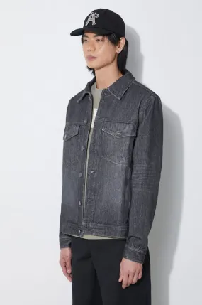 Wood Wood denim jacket Ivan Denim men's black color 12315107.7051