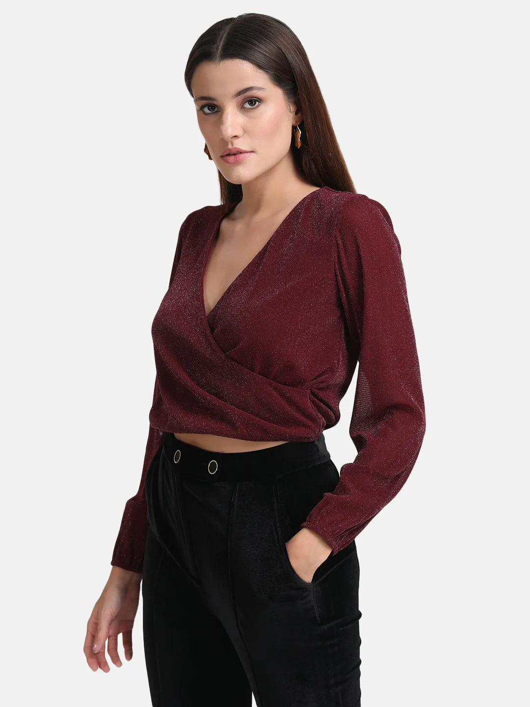 Wrap Blouson Top